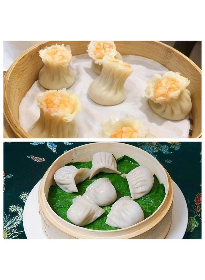 Large 10 Inch Bamboo Steamer Basket 2 Tier For Dumplings Dim Sum Vegetables Meat - Image 5